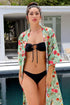 Alexandra "Oiseaux du Désert" Kimono Long en Voile de Coton/Soie